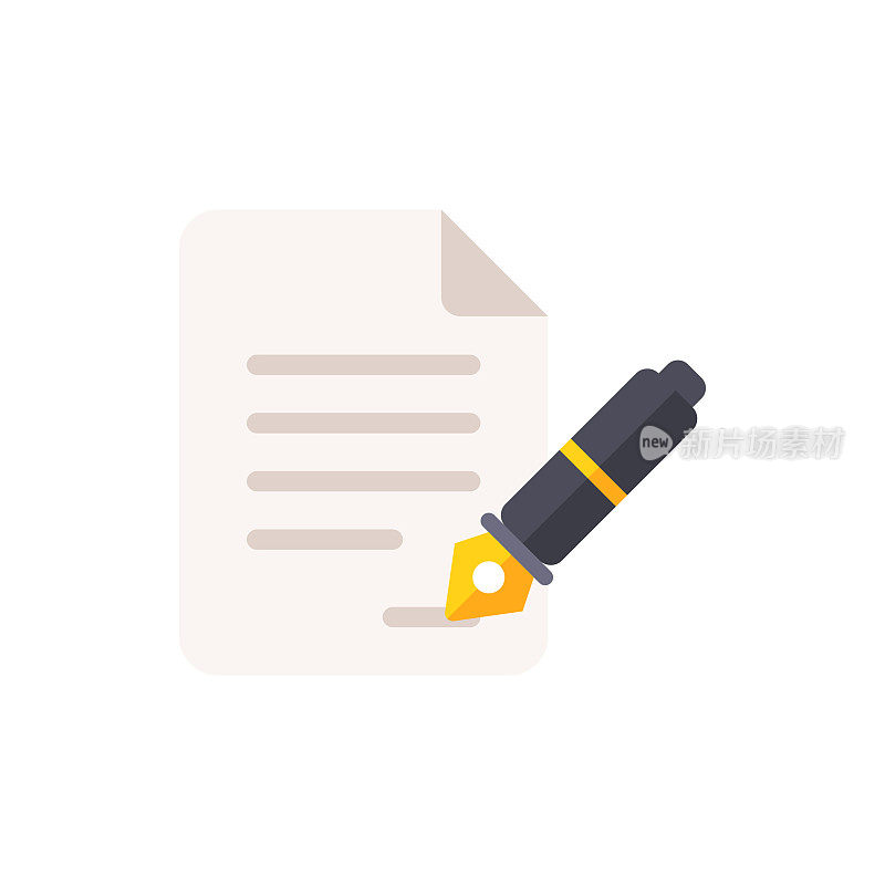 Agreement, Document Flat Icon. Pixel Perfect. For Mobile and Web.